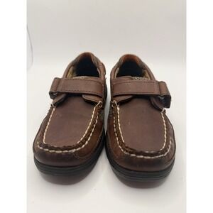 SPERRY Sperry Boy's Mako 6476931 Hook and Loop Boat Shoe - Brown  9.5M brown